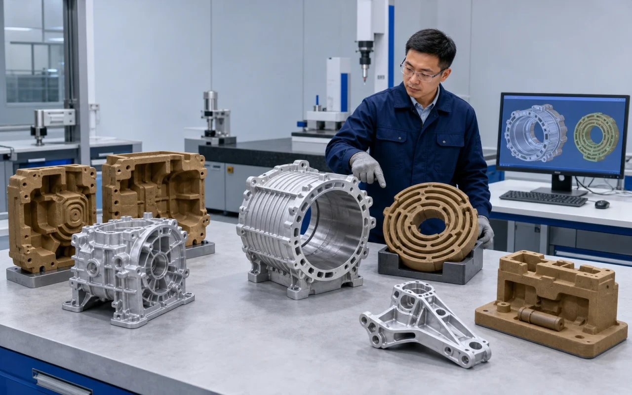Groupe motopropulseur automobile, gestion thermique et pièces moulées structurelles réalisées avec des moules en sable imprimés