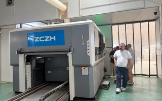 SJ-1200 sand 3D printer and visitors at Wenxuan's site